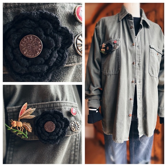 Button down ARMY Green - Picture 2 of 9